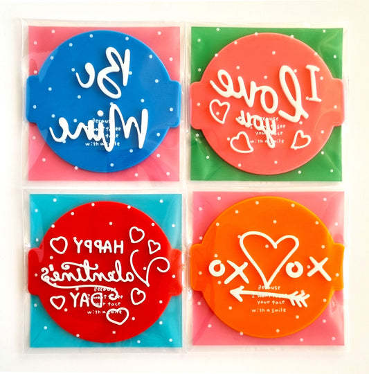 Happy Valentines Set of 4 Embossers Stamps for Fondant, Icing, Cupcake, Cake, Cookie, Biscuits, Decoration set_1