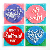 Happy Valentines Set of 4 Embossers Stamps for Fondant, Icing, Cupcake, Cake, Cookie, Biscuits, Decoration set_6