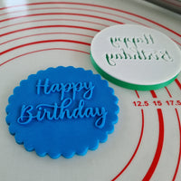 Happy Birthday Outbosser Stamp for Fondant, Icing, Cupcake, Cake, Biscuits, Decoration