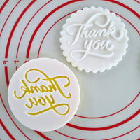 Thank You Outbosser Stamp for Fondant, Icing, Cupcake, Cake, Biscuits, Decoration