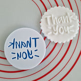 Thank You Outbosser Stamp for Fondant, Icing, Cupcake, Cake, Biscuits, Decoration