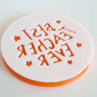 Teacher Outbosser Stamp for Fondant, Icing, Cupcake, Cake, Biscuits, Decoration