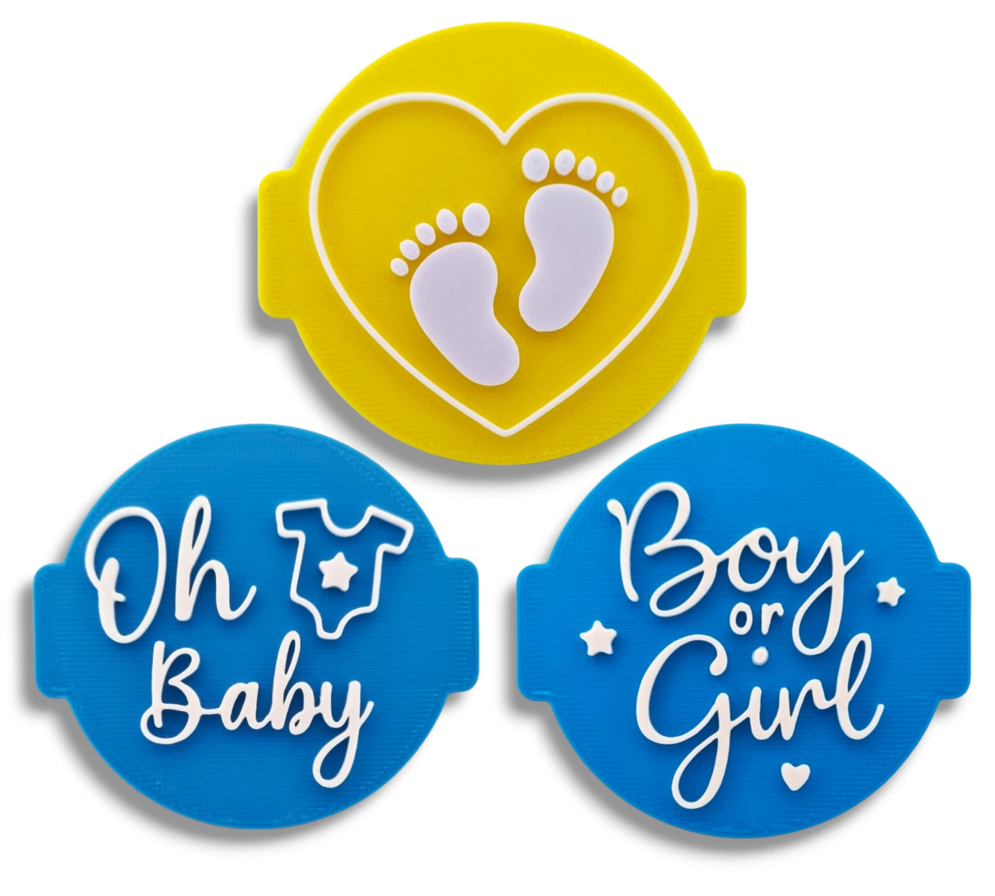 Baby Shower Embosser Stamp (Set of 3) for Fondant, Icing, Cupcake, Cake, Biscuits, Decoration
