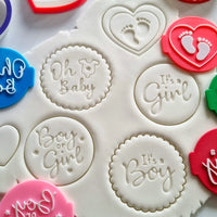 Baby Shower Embosser Stamp (Set of 3) for Fondant, Icing, Cupcake, Cake, Biscuits, Decoration