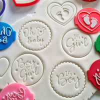 Boy or Girl - Baby Shower Embosser Stamp for Fondant, Icing, Cupcake, Cake, Biscuits, Decoration