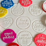 Happy Birthday Embosser Stamp for Fondant, Icing, Cupcake, Cake, Biscuits, Decoration