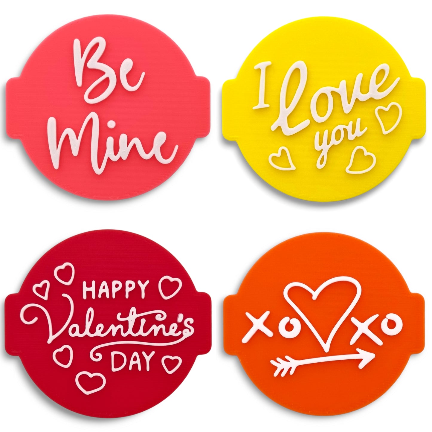 Happy Valentines Set of 4 Embossers Stamps for Fondant, Icing, Cupcake, Cake, Cookie, Biscuits, Decoration set_1