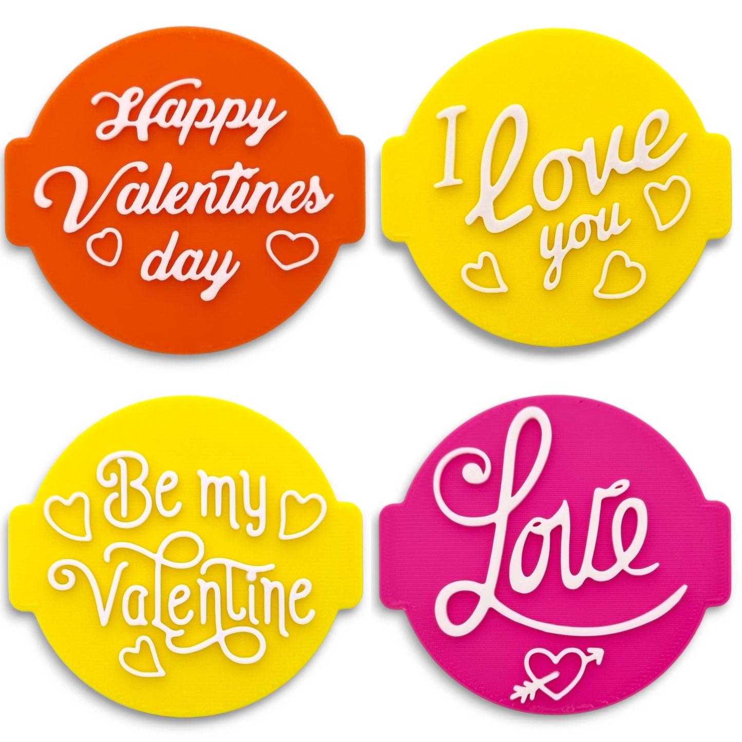 Happy Valentines Set of 4 Embossers Stamps for Fondant, Icing, Cupcake, Cake, Cookie, Biscuits, Decoration set_2