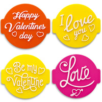 Happy Valentines Set of 4 Embossers Stamps for Fondant, Icing, Cupcake, Cake, Cookie, Biscuits, Decoration set_2
