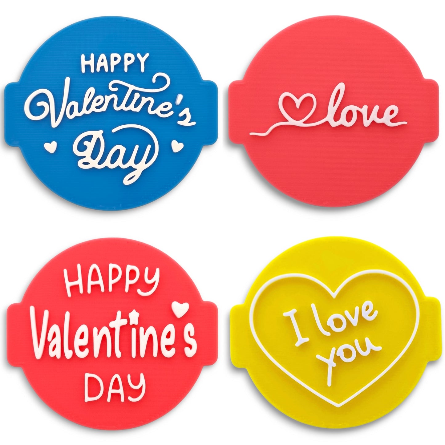 Happy Valentines Set of 4 Embossers Stamps for Fondant, Icing, Cupcake, Cake, Cookie, Biscuits, Decoration set_4