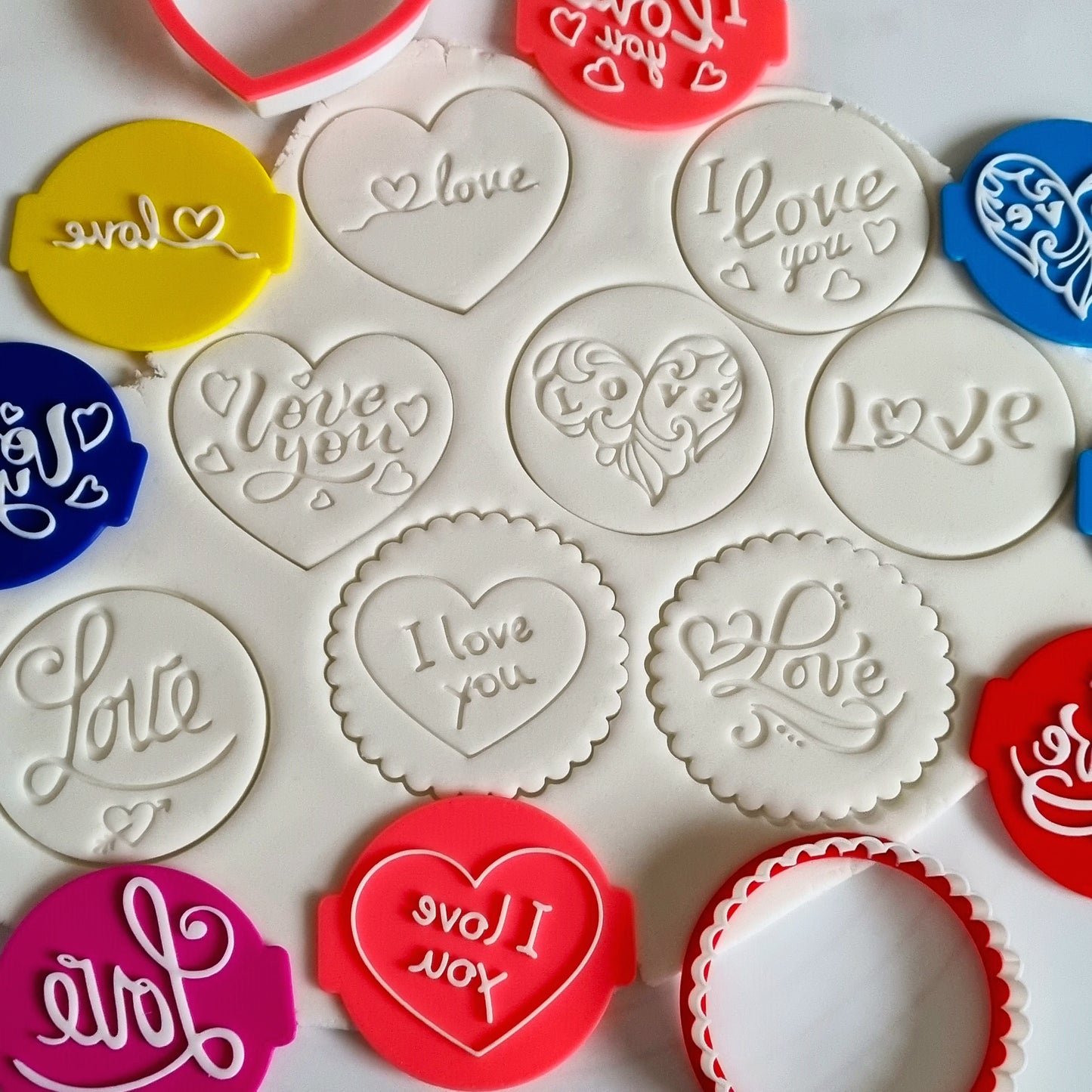 Happy Valentines Set of 4 Embossers Stamps for Fondant, Icing, Cupcake, Cake, Cookie, Biscuits, Decoration set_5