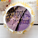 Happy Halloween and Bats Embosser Stamp (Set of 2) for Fondant, Icing, Cupcake, Cake, Biscuits, Decoration