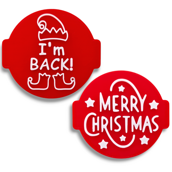 Christmas Embosser Stamp (Set of 2) for Fondant, Icing, Cupcake, Cake, Biscuits, Decoration