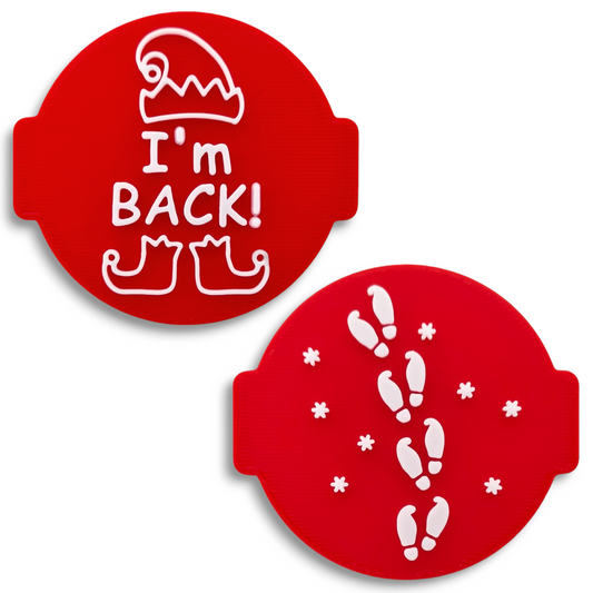 Christmas Embosser Stamp (Set of 2) for Fondant, Icing, Cupcake, Cake, Biscuits, Decoration