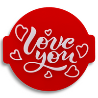 Love You and Hearts Embosser Stamp for Fondant, Icing, Cupcake, Cake, Biscuits, Decoration