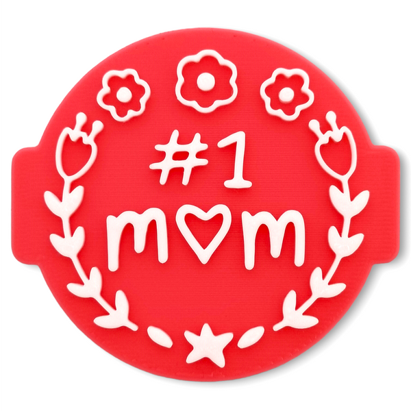 #1 Mum - Mother's Day Embosser Stamp for Fondant, Icing, Cupcake, Cake, Biscuits, Decoration