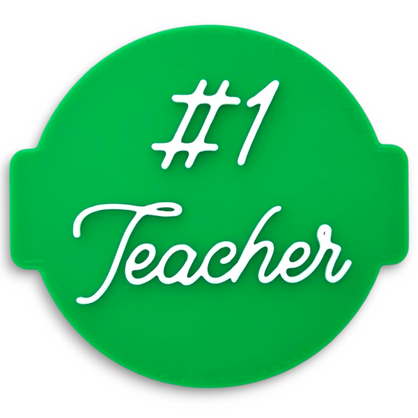 #1 Teacher Embosser Stamp for Fondant, Icing, Cupcake, Cake, Biscuits, Decoration