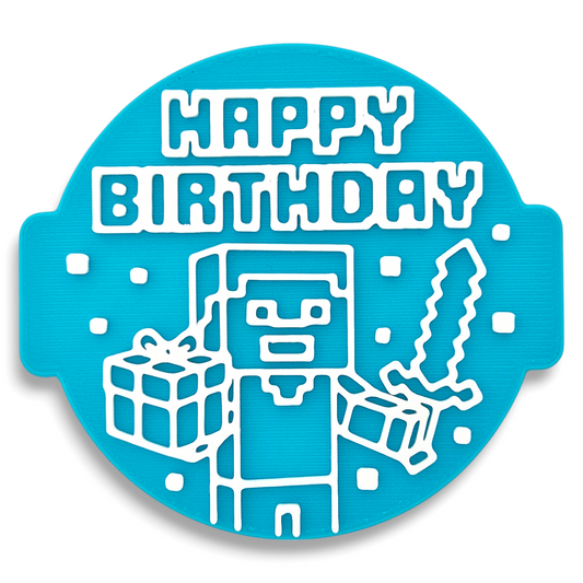 Happy Birthday - BlockStyle Embosser Stamp for Fondant, Icing, Cupcake, Cake, Biscuits, Decoration