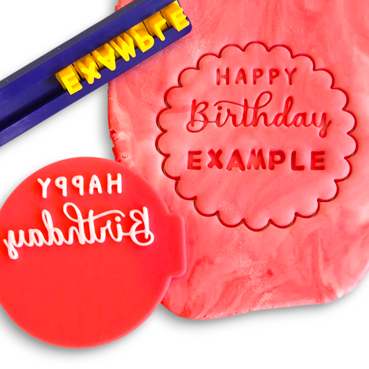Happy Birthday - Personalized DIY Embosser Stamp for Fondant, Icing, Cupcake, Cake, Biscuits, Decoration