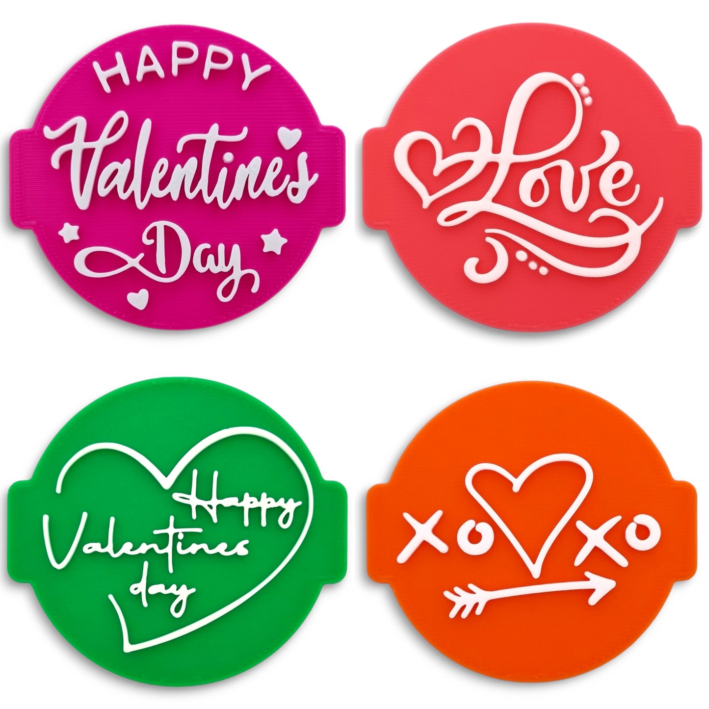 Happy Valentines Set of 4 Embossers Stamps for Fondant, Icing, Cupcake, Cake, Cookie, Biscuits, Decoration set_5