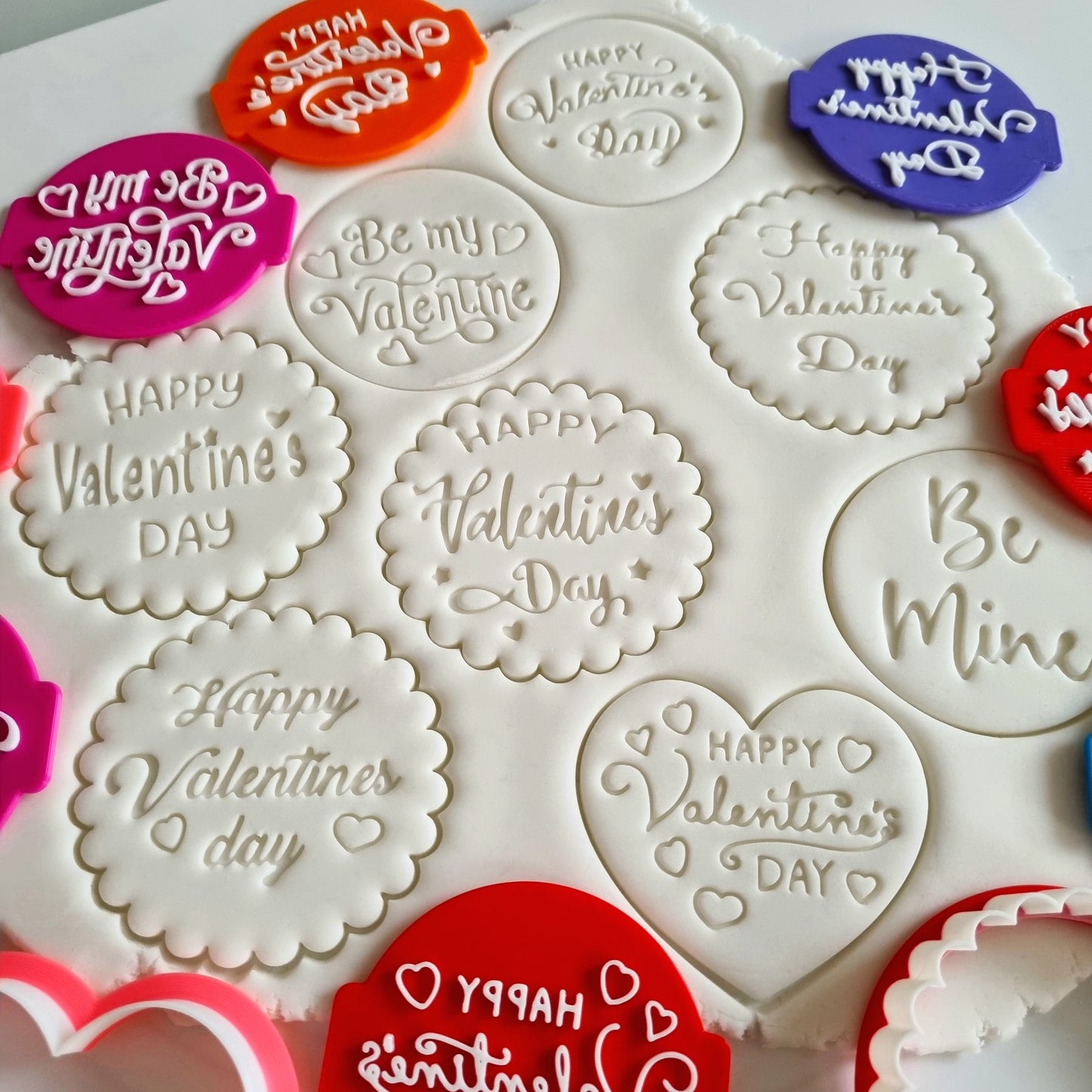 Happy Valentines Set of 4 Embossers Stamps for Fondant, Icing, Cupcake, Cake, Cookie, Biscuits, Decoration set_1