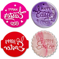 Happy Easter Embosser Stamp (Set of 2) for Fondant, Icing, Cupcake, Cake, Biscuits, Decoration