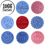 Trick or Treat and Bats - Halloween Embosser Stamp for Fondant, Icing, Cupcake, Cake, Biscuits, Decoration