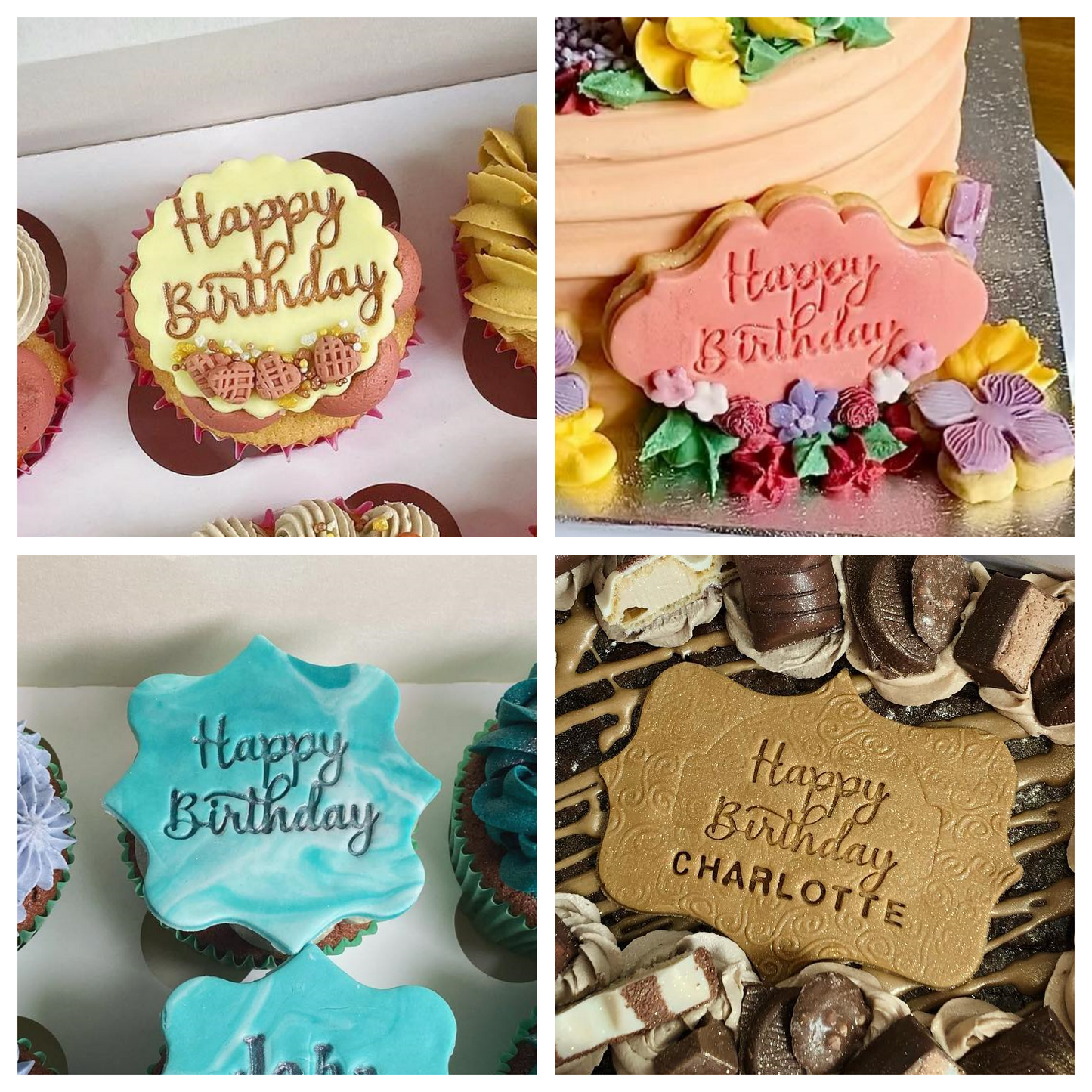 Happy Birthday Embosser Stamp for Fondant, Icing, Cupcake, Cake, Biscuits, Decoration