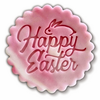 Happy Easter Embosser Stamp for Fondant, Icing, Cupcake, Cake, Biscuits, Decoration