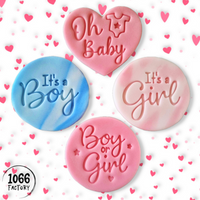 Boy or Girl - Baby Shower Embosser Stamp for Fondant, Icing, Cupcake, Cake, Biscuits, Decoration